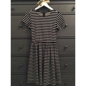Black and White, Stripped, Dress, A-line