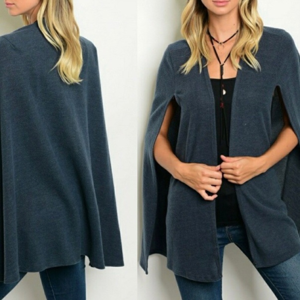 🆕Premium Q Cape Style Sleeveless Cardigan -D.Teal