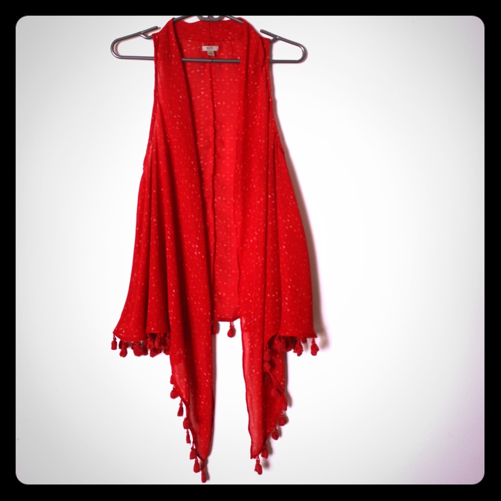 Ecote chiffon printed tassel vest urban outfitters