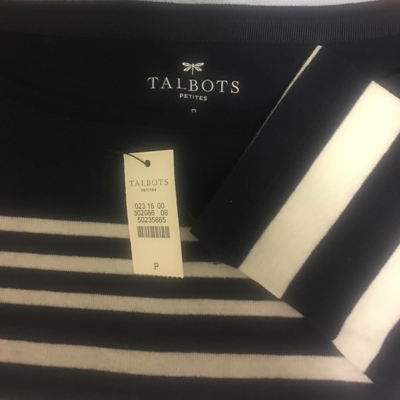 Talbots SP 3/4 Sleeve Nautical Stripe Shirt - Picture 3 of 4