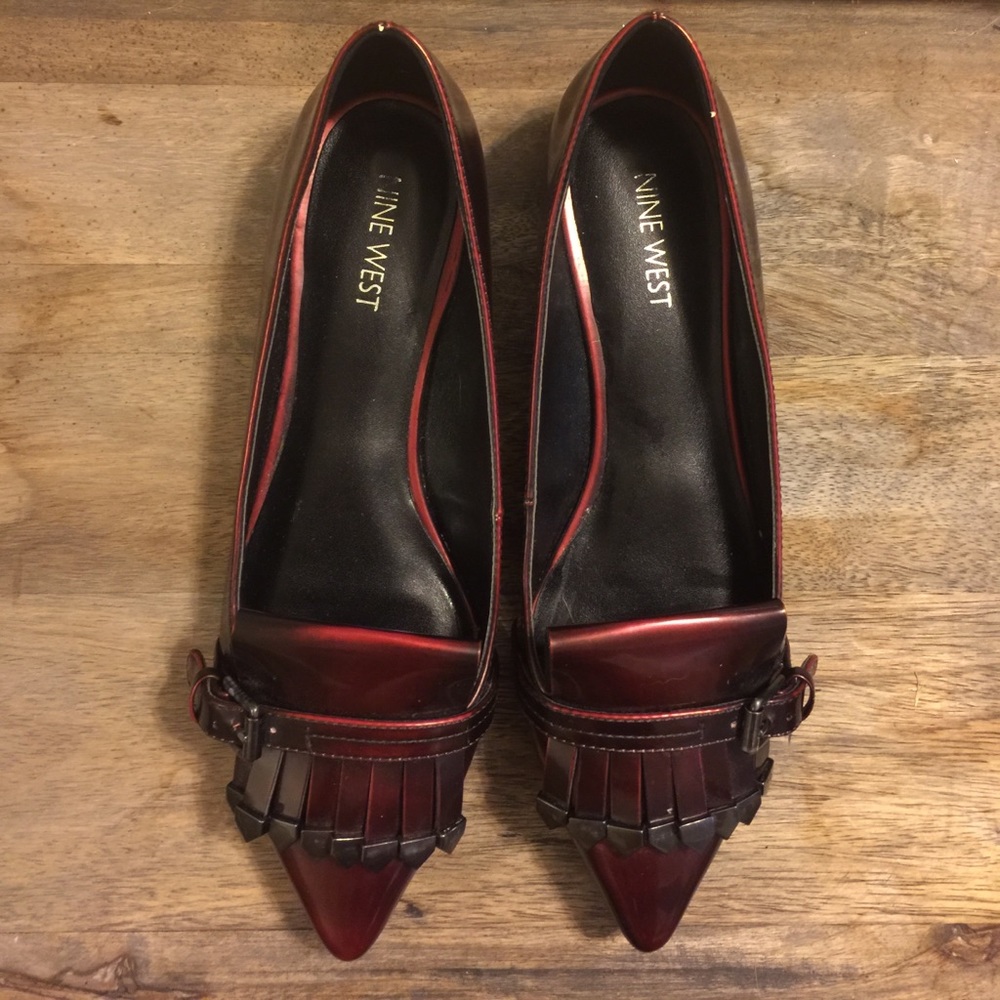 Nine West Tessieo, size 7. Deep red leather.