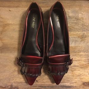 Nine West Tessieo, size 7. Deep red leather.