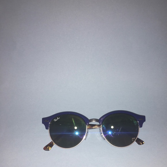 Ray Ban Club Round Blue Tortoise Rainbow Lens. main image 5