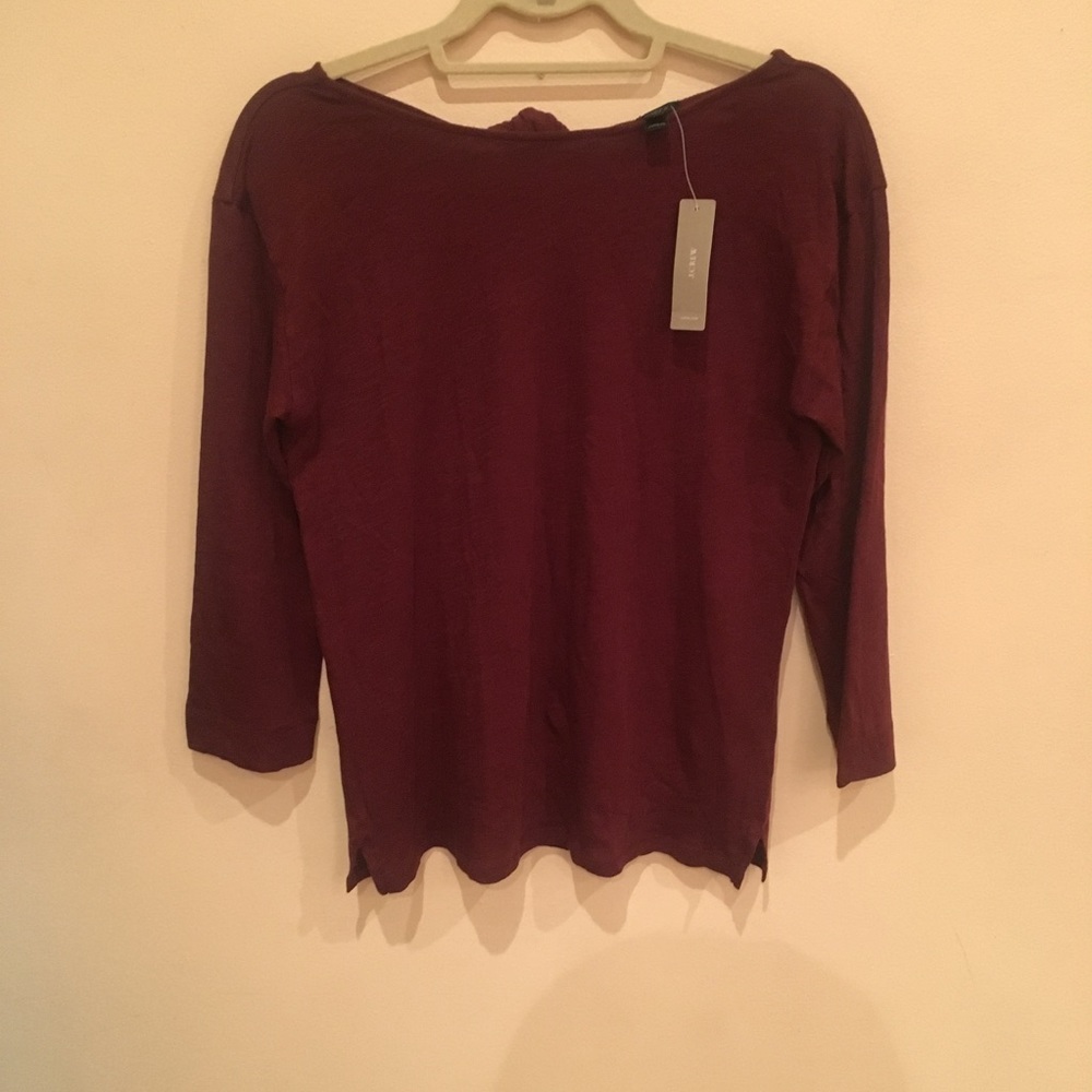 J. Crew Maroon Tie back shirt - Picture 3 of 6