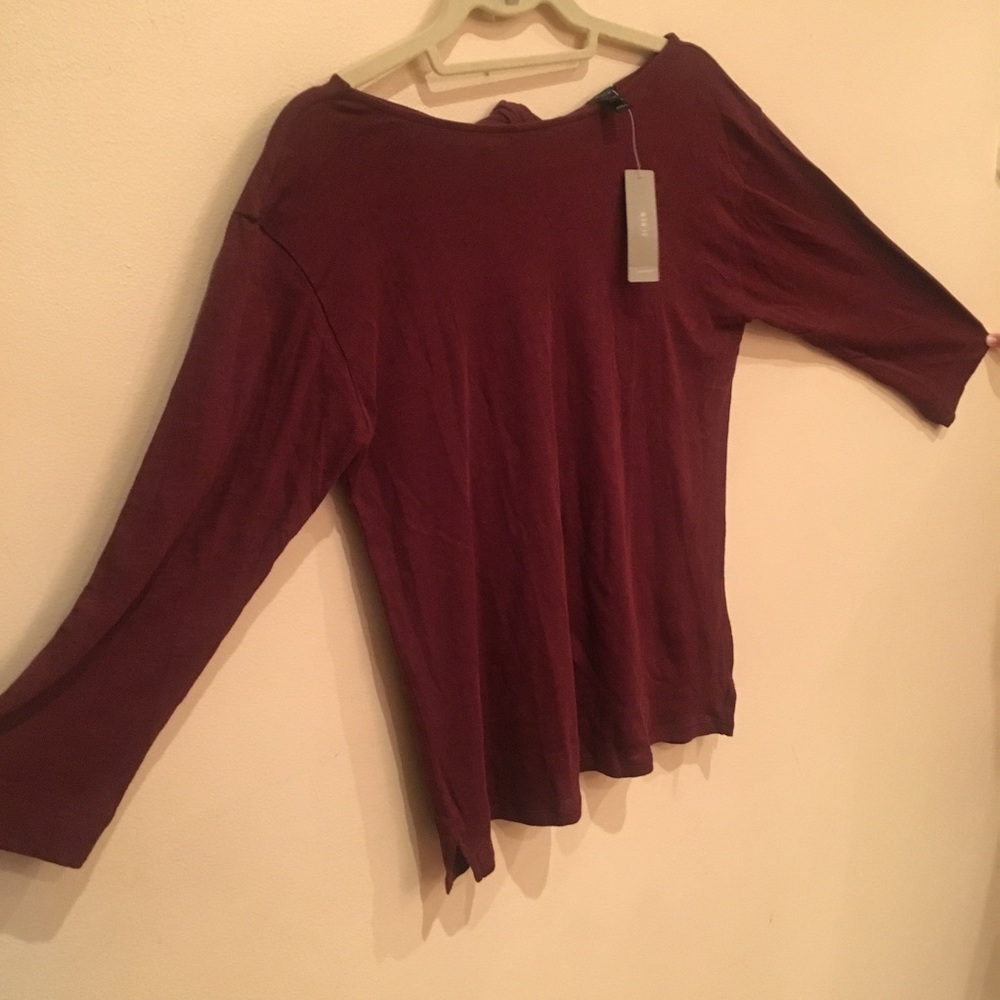 J. Crew Maroon Tie back shirt - Picture 4 of 6