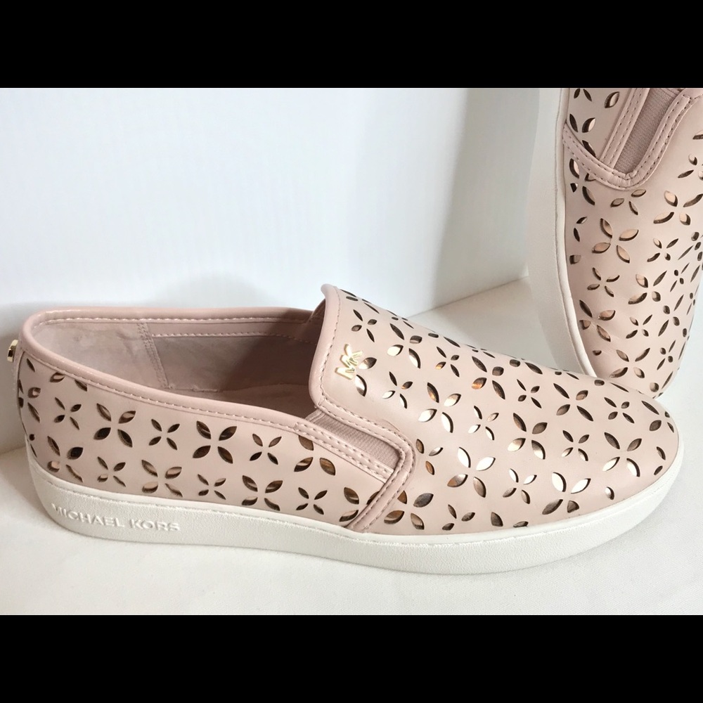 MK rose gold embellished slip on shoes