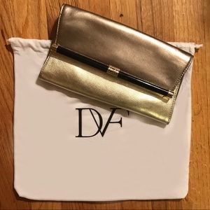 Diane von Furstenberg Gold Clutch 
