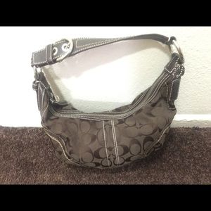 Coach Hobo Handbag (Brown Classic Canvas Leather)