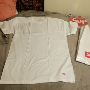 White Supreme tee