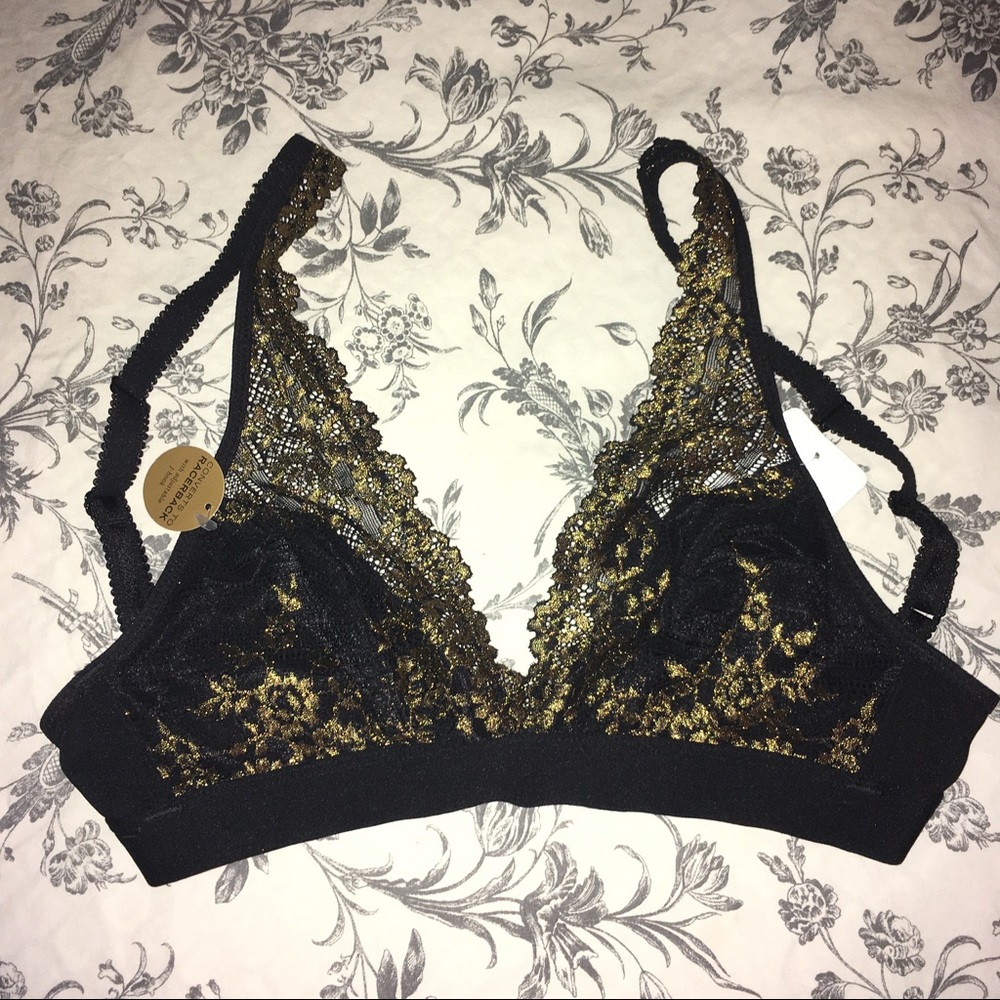 SOLD- Cute Black & Gold Bralette