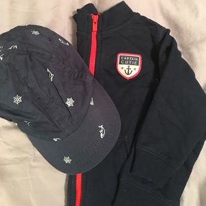 Adorable jacket and hat with nautical symbols