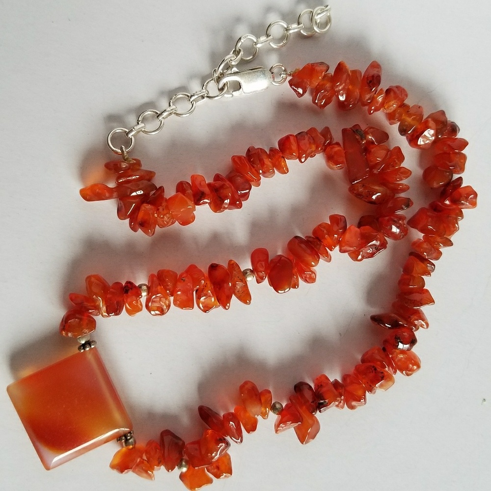 Carnelian Chipped Necklace