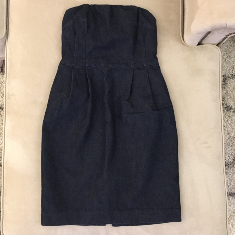 ❣️Express strapless denim dress 👗