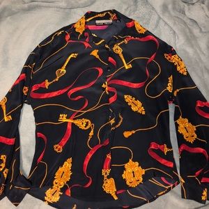 LINDA ALLARD ELLEN TRACY LOCK AND KEY BLOUSE