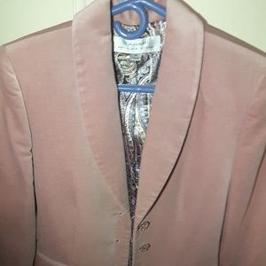 Suede Velvet Blush Pink Tahari Suit