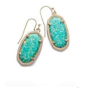 Dani Drop Earrings - Aqua Kyocera Opal