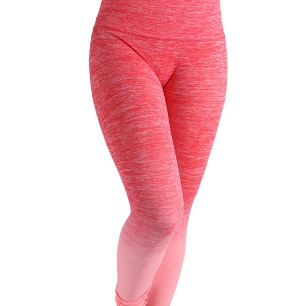 Ombre pink and coral yoga leggings