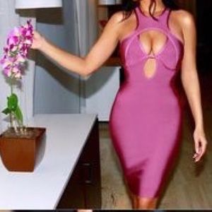 Burgundy Hot Miami Styles Bandage Dress, Size M