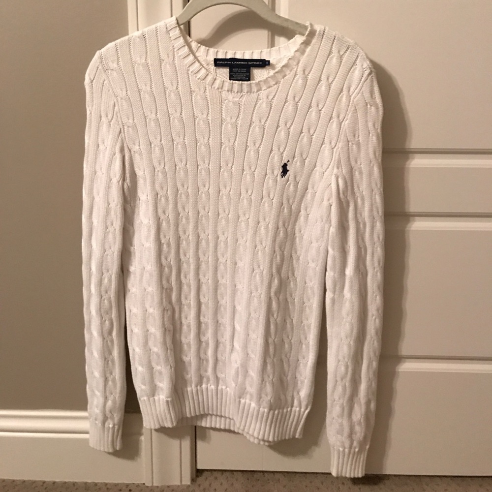 Ralph Lauren sport white knitted sweater