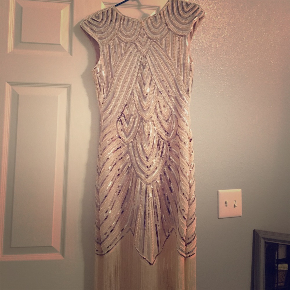 1920s inspired beaded dress with fringe!