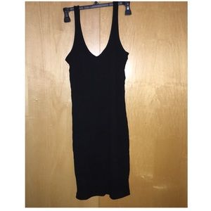 Black Ribbed Tank Dress