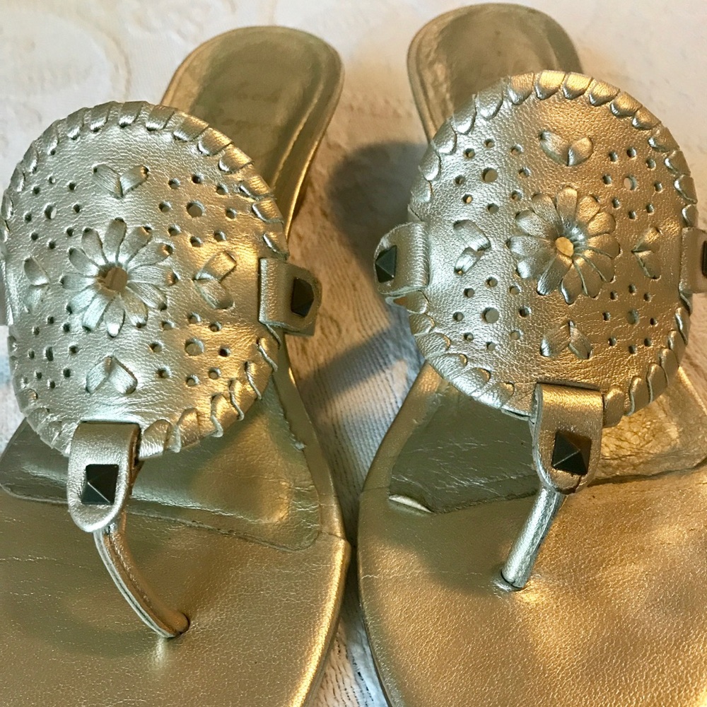 SOLD - Jack Rogers Platinum Wedge