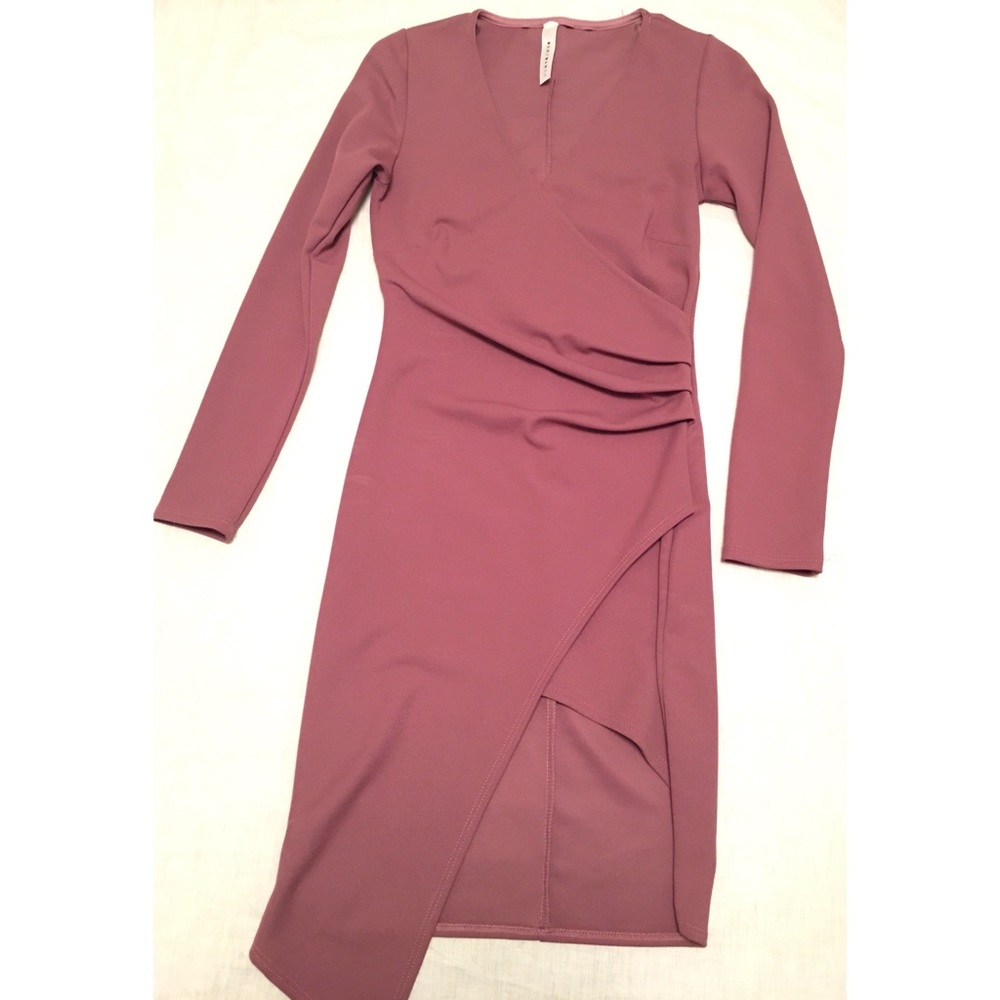 Asymmetrical, Party, Holiday, Long-sleeve, Mini