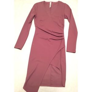 Asymmetrical, Party, Holiday, Long-sleeve, Mini