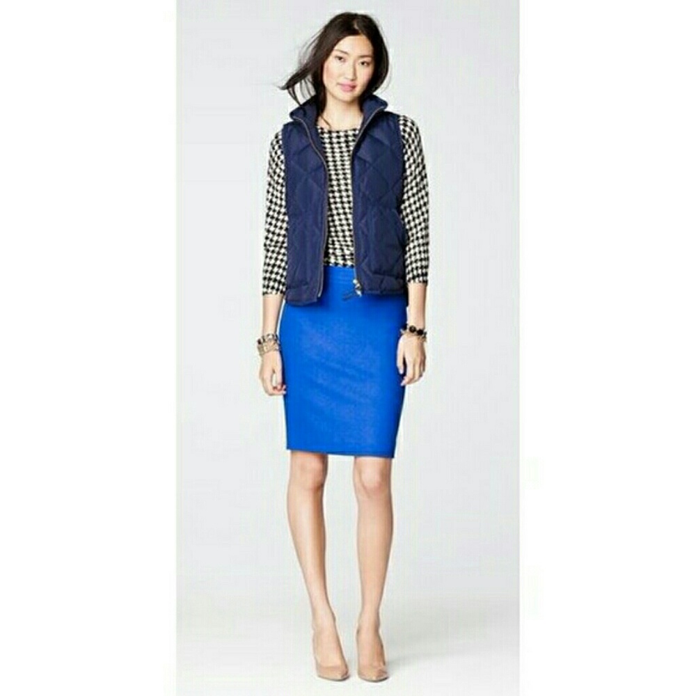J. Crew Pencil Skirt Textured Double-Serge Cotton