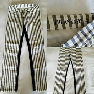 Blank NYC Striped Skinny Jeans