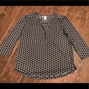 Black and White 3/4 Sleeve Top Black and White 3/4 Sleeve Top