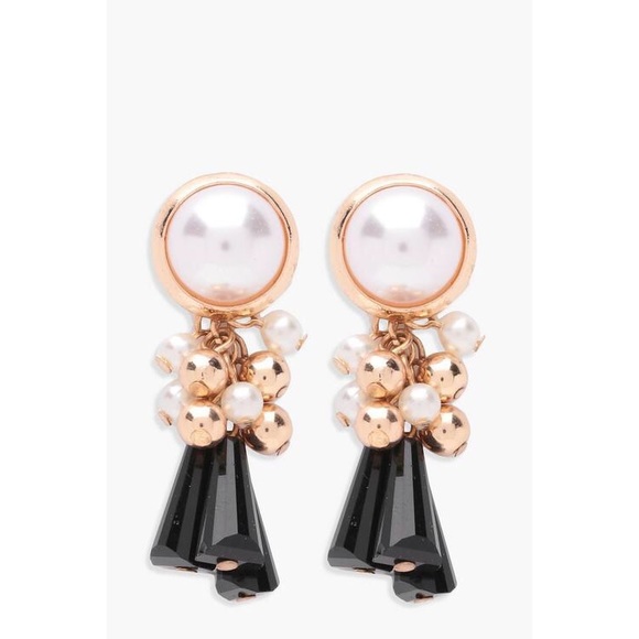 Iva Pearl Statement Chunky Tassel Earrings - Picture 1 of 2