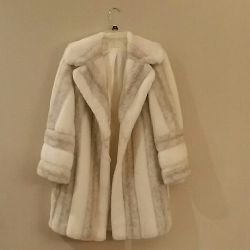Faux chinchilla coat