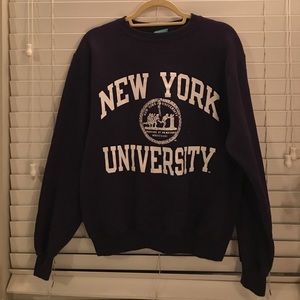 NYU purple graphic sweatshirt