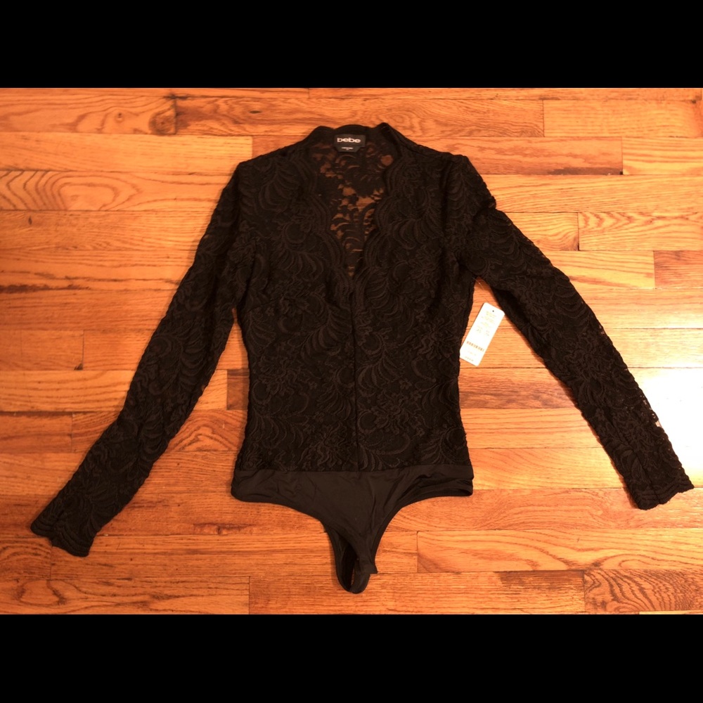 BEBE Black Lace Bodysuit - NWT - Sz. XS