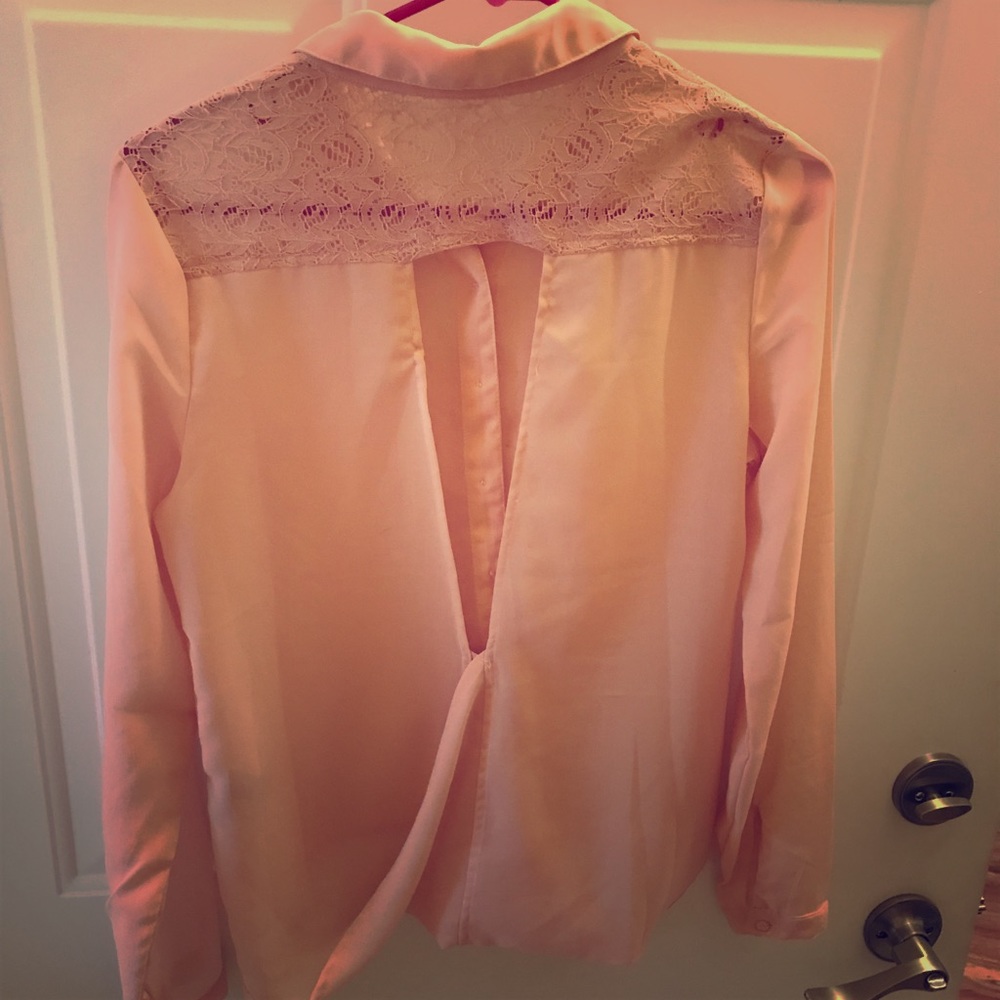 Peach sheer blouse