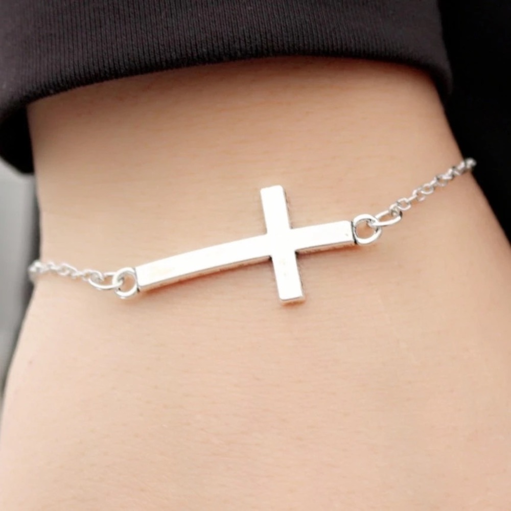 Unisex Cross Link Wrap Chain Bangle Bracelet