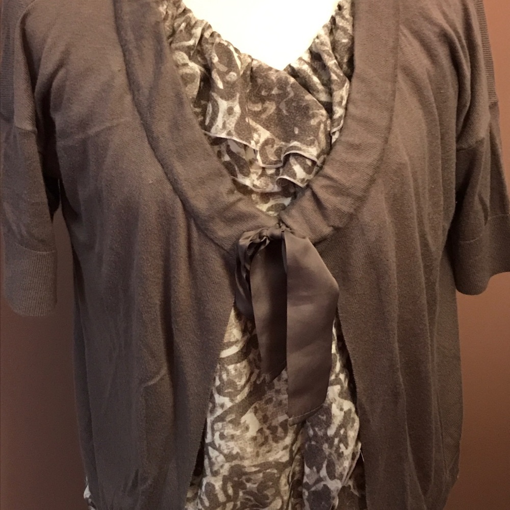 ⬇️ Loft Bundle - Small SL Top/Taupe SS Tie Sweater