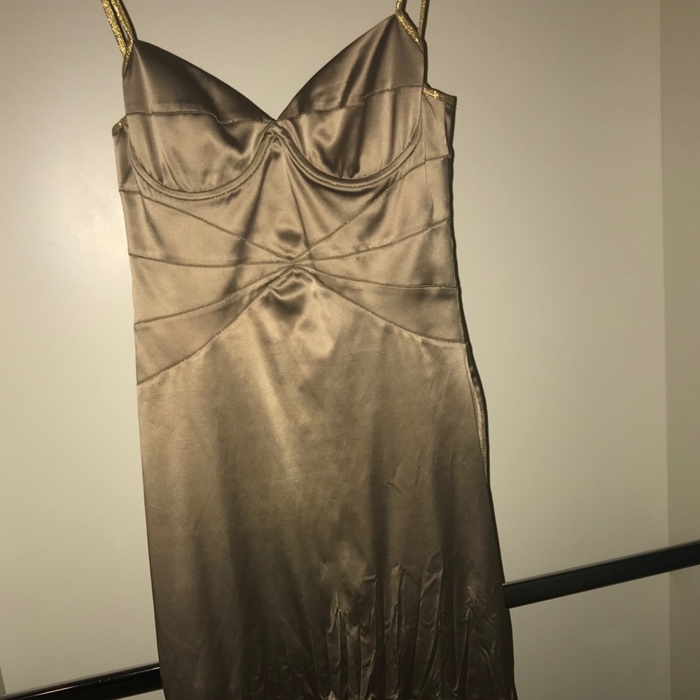 Silk gold Roberto Cavalli mermaid tail dress