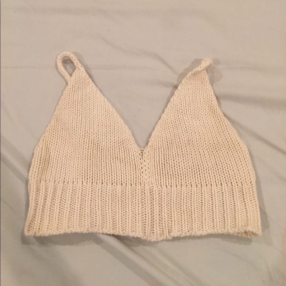 Brandy Melville cream knit bralette