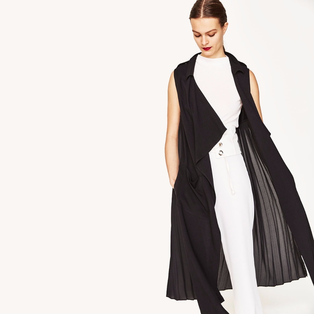 NEW Zara Pleated Flowing Gilet/Vest