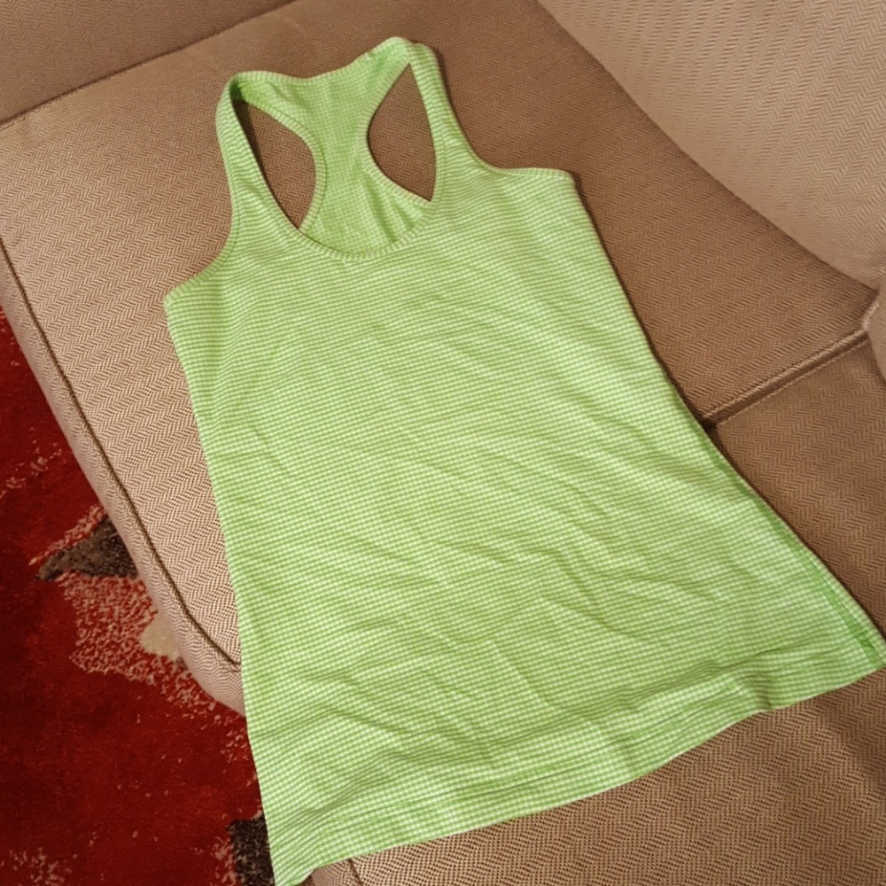 LULULEMON Green and White Tank