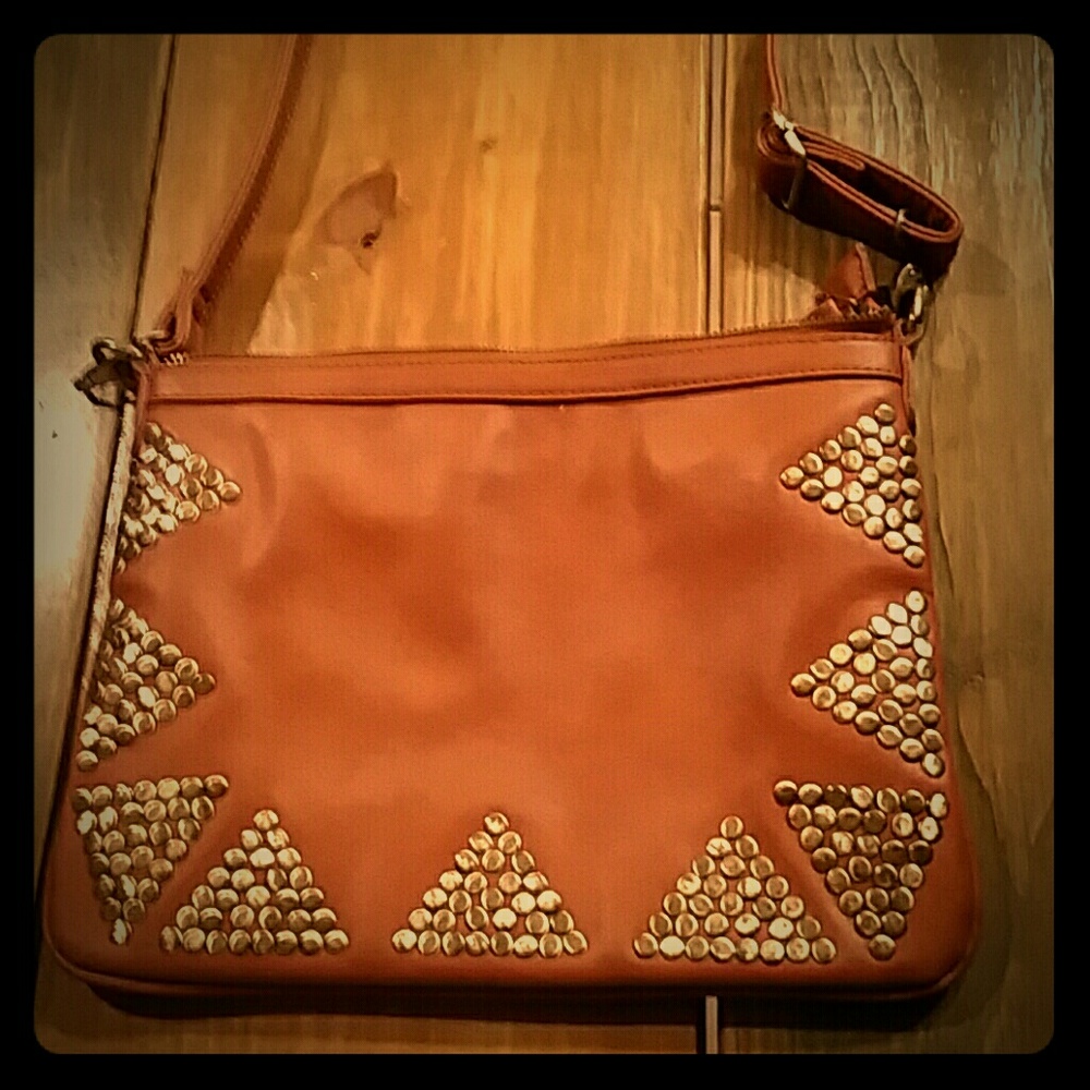 Studded Camel Colored Crossbody