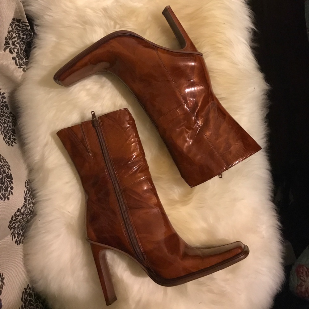 Vintage Bronx Copper Patent Leather Boots