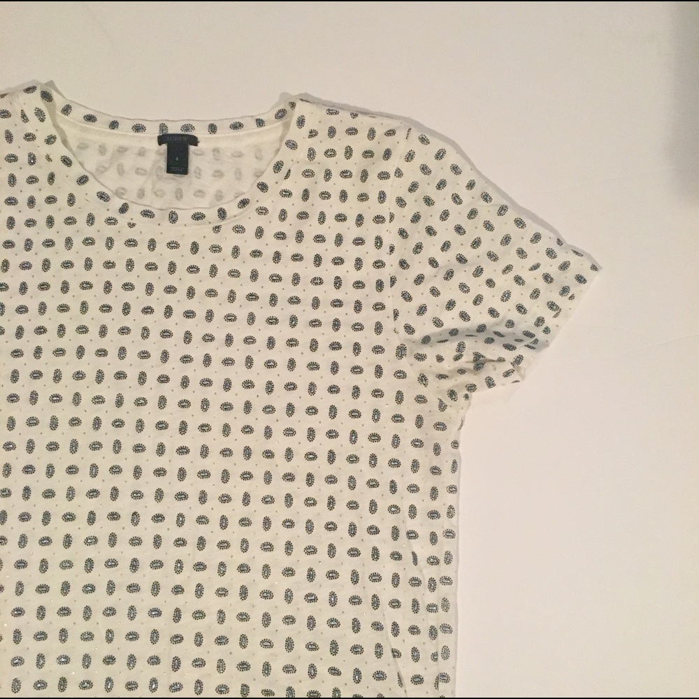 J. Crew t-shirt with tiny trendy paisley  design