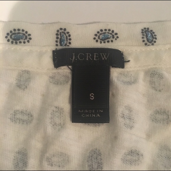 J. Crew t-shirt with tiny trendy paisley  design - Picture 2 of 3