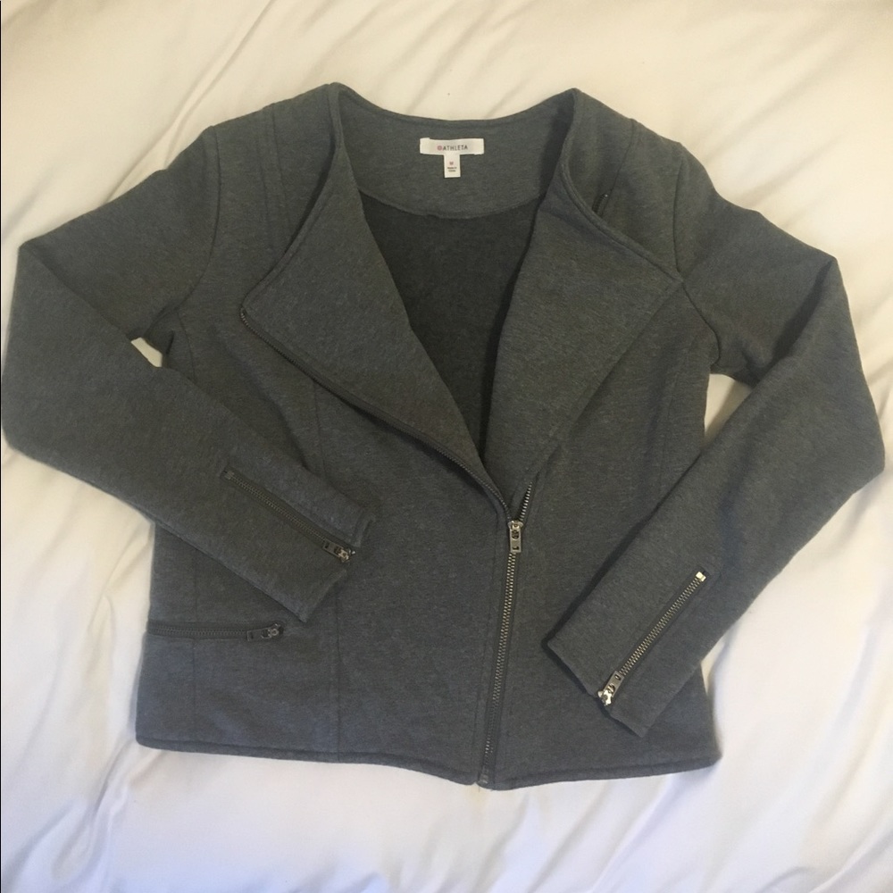 Athleta - Belvedere Moto Jacket - Grey Heather - Picture 2 of 6
