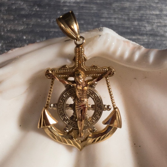 14k Anchor Pendant