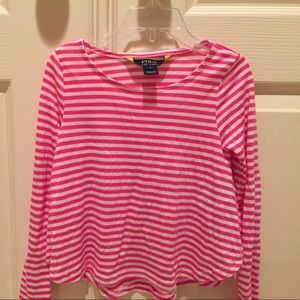 Girls float soft Polo stripe top