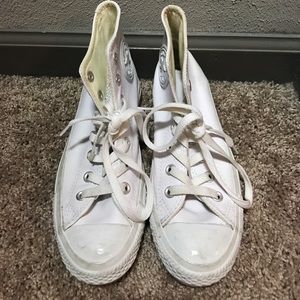 White leather Converse
